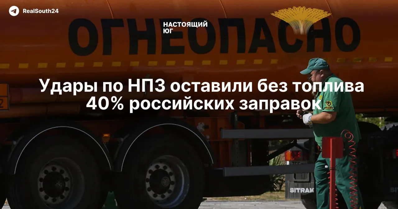 Удары дронов привели к остановке ряда НПЗ: независимые сети остались без стабильных поставок, оптовые цены растут, возможны лимиты и очереди на бензин. Работники портов требуют повышения оплаты из‑за опасных условий труда.
