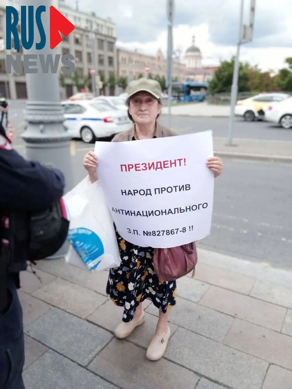 На Старой площади в Москве полицейские задержали Наталью Шамину — председателя Новосибирского отделения ВООПИК, выступавшую против законопроекта о передаче регионам права снимать памятники с охраны.