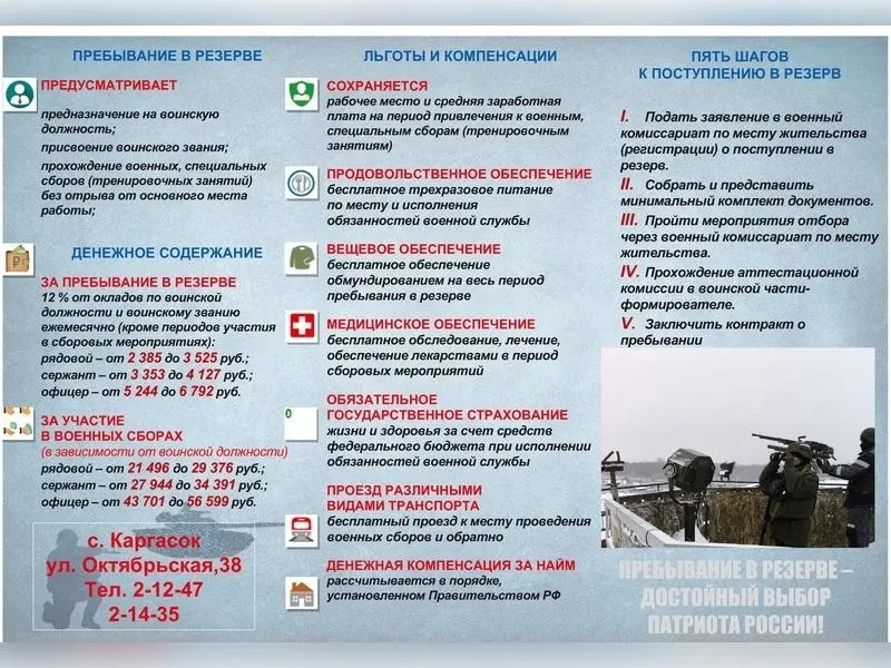 В регионе стартовал набор резервистов в мобильные огневые группы; планируется заключение контрактов с военным училищем и проведение учебных сборов на территории Томской области.