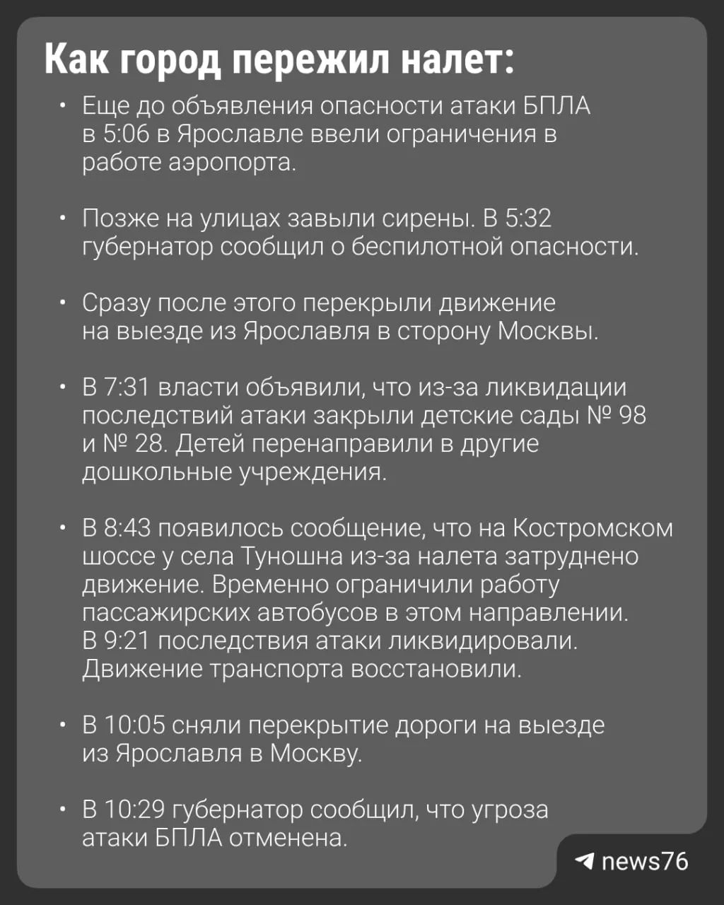 Утром на Ярославскую область обрушились 67 беспилотников; обломки попали в автобус.