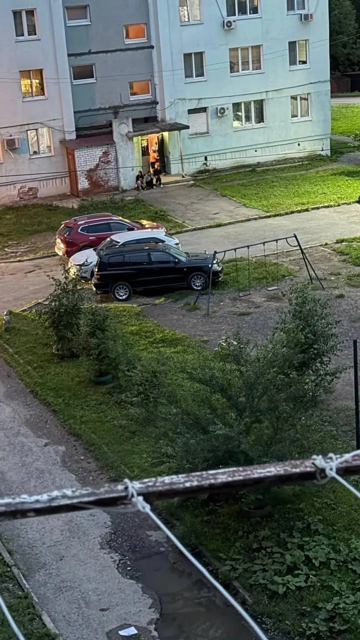 Мужчина сопровождал собаку и агрессивно требовал объяснений у группы подростков после удара мяча по припаркованной машине; разгорелся конфликт с угрозами и физическим давлением.